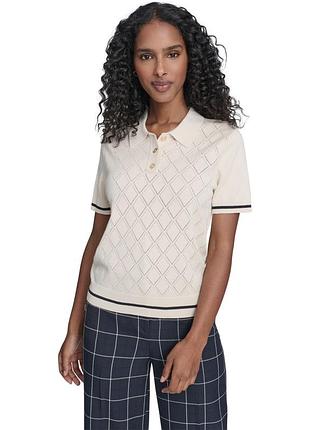 Женский свитер-поло tommy hilfiger с коротким рукавом
