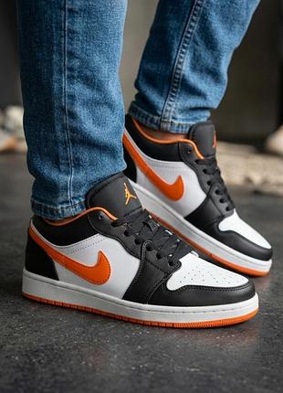 Чоловічі кросівки nike air jordan/шкіряні чорно білі кросівки найк/джордан