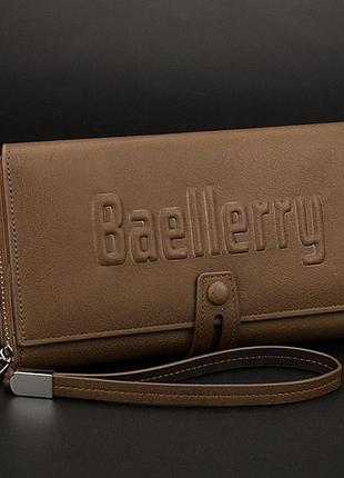 Чоловічий клатч гаманець baellery світло-коричневий