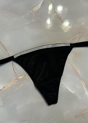 Трусики стрінги люкс серії victoria’s secret зі стразами swarovski оригінал розмір с