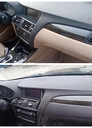 Торпедо передняя панель с airbag bmw x3 f25 11-17, черная, без проекции, 51459311544
