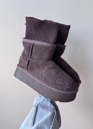 Жіночі уггі ugg mini sock bitter dusted cocoa х угг сок 36