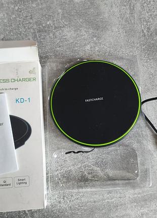 Бездротовий зарядний пристрій fast wireless charger kd-1 (qi / 10w)