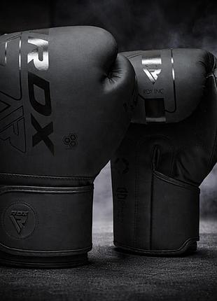 Боксерские перчатки rdx f6 matte black 12 ун. с maya hide max-shock equilibrium foam quadro-dome-3 система quick-ez