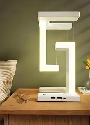 Настольная светодиодная лампа с регулировкой яркости 2usb 10w / светильник для освещения рабочей зоны