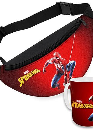 Детский набор spider-man сумка-бананка + керамическая кружка с принтом (5722)