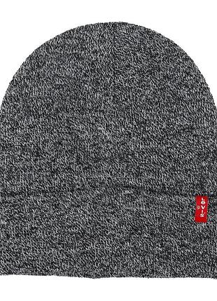 Вязанная шапка levi's с логотипом