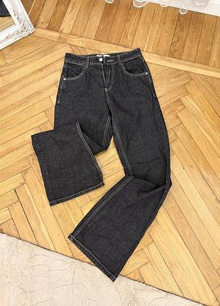 Темно-сині широкі джинси від reserved | wide leg | кльош | висока посадка | розмір 34/xs
