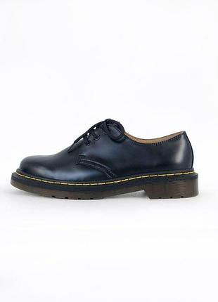 Черные кожаные туфли унисекс dr. martens 1461 black x мартинс 41