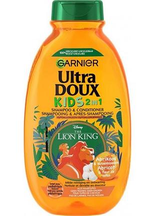 Шампунь для детей garnier ultra doux 2 en 1 à l'abricot et fleur de coton 250 мл