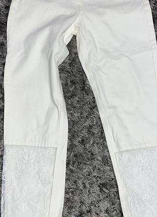 Білі джинси mango з прозорою вишивкою капрі, розмір eur 34 (xs)