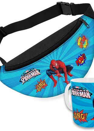 Детский набор spider-man сумка-бананка + керамическая кружка с принтом (5721)