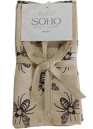 Набор кухонных полотенец soho bee, 40*40 см, 4 шт (6980452)