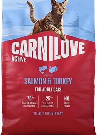 Сухий корм для котів carnilove active salmon & turkey лосось та індичка карнілав