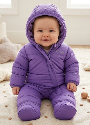 Стьобаний комбінезон пуховик snuggly bunny bunting для дівчинки columbia коламбія 6м 68 см columbia