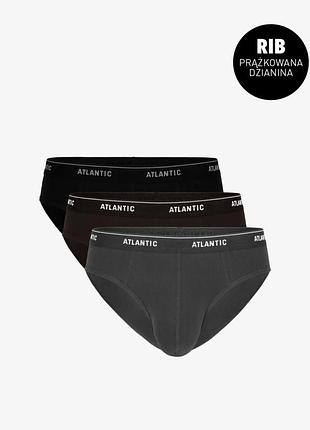 Мужские трусы слипы atlantic в рубчик набор