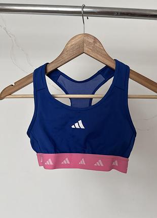 Спортивний топ adidas techfit синьо-рожевий