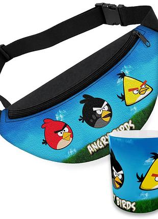 Детский набор angry birds сумка-бананка + керамическая кружка с принтом (5740)