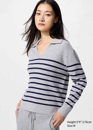 Свитер в рубчик uniqlo с принтом