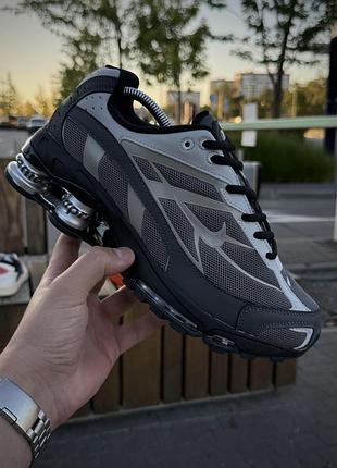 Кросівки nike shox ride 2 sp x supreme, чорно сірі