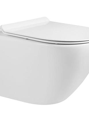 Amadeus m унитаз 48*37*37см подвесной rimless, сиденье твердое slim slow-closing