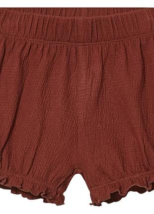 Шорты муслиновые для девочки lupilu lycra® 477486 074-80 см (6-12 months) коричневый