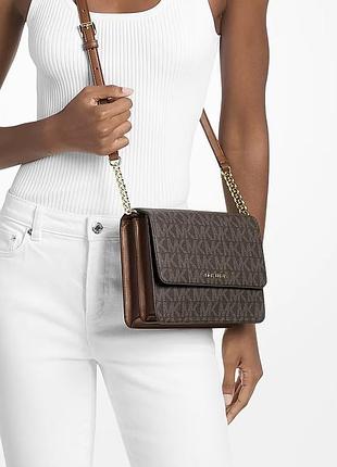 Сумка кросбоді michael kors greenwich / jade brown оригінал