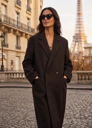Коричневе пальто zara