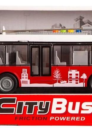 Автомодель diy toys инерционный троллейбус со звуковыми и световыми эффектами 1:16