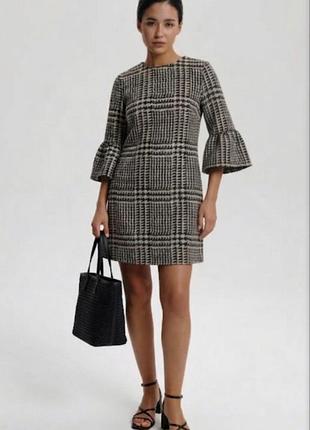 Жіноча сукня плаття коротке в класичну клітинку прямого силуету zara