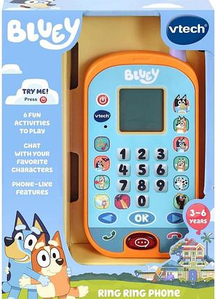 Vtech інтерактивний телефон блуї bluey ring ring phone мова англійська