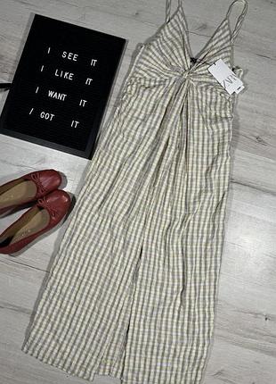Легенька сукня міді в клітинку zara