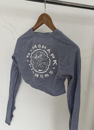Лонгслів gymshark cropped голубий рошгард