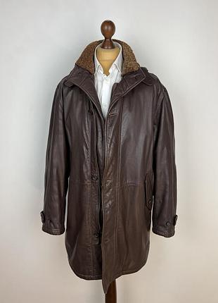 Gimos vintage leather coat стильний вінтажний шкіряний плащ куртка гімос італія