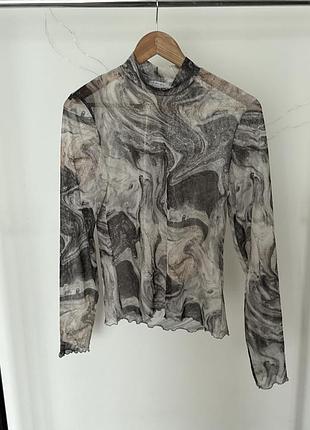 Amisu mesh top прозорий лонг