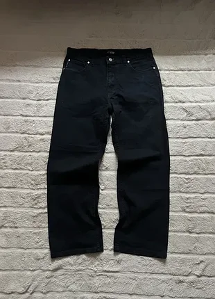 Aj armani jeans (s/m) w33 made in italy чоловічі джинси темно-сині прямі класичні