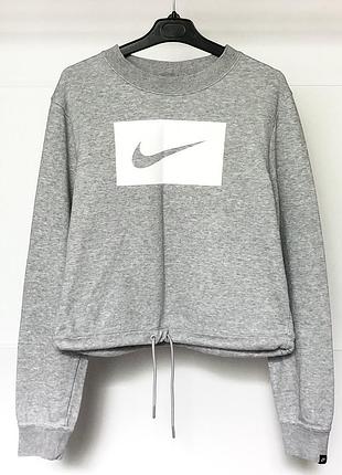 Свитшот женский nike w nsw crew crop swsh серый s