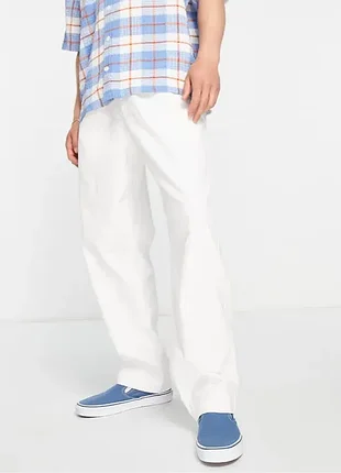 Huf (s) skate straight leg pants in white мужские брюки белые скейт