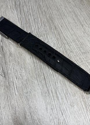 Filartleather | ремінець для трекера whoop 5.0 зі шкіри крокодила. чорний. luxury. питон, страус, игуана, акула. crocodile leather strap