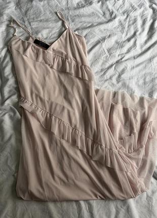 Новое платье макси нежно розового цвета primark, размер xxs