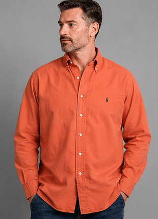 Polo ralph lauren blake оригинальная мужская рубашка 100% хлопок xl xxl коралловая