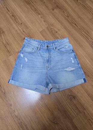 Джисовые шорты. mom. h&amp;m.