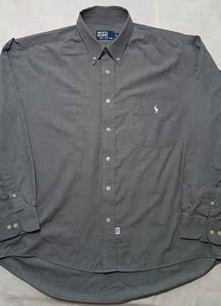Рубашка polo ralph lauren xl серая клетка