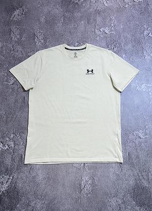 Футболка under armour l розмір оригінал кремова чоловіча плотна