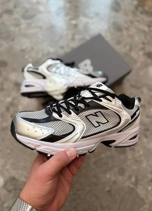 Стильные женские кроссовки new balance 530 white silver black