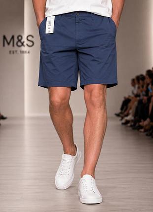 Чоловічі шорти marks & spencer сині 3xl бавовна