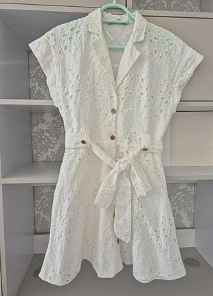 Сукня / плаття халат жіноче міді з прошви zara
