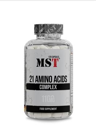 Mst  21 amino acids 1100 mg в одній капсулі: повний комплекс амінокислот для м’язів і відновлення термін до 08/26