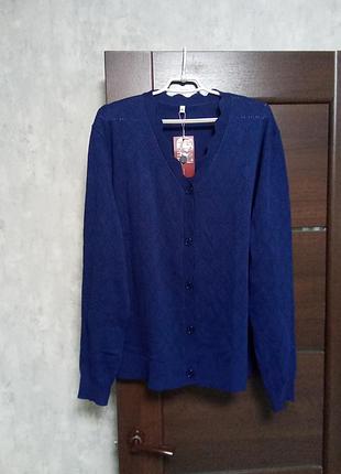 Новая брендовая вискозная трикотажная ажурная кофточка р.3xl(22).