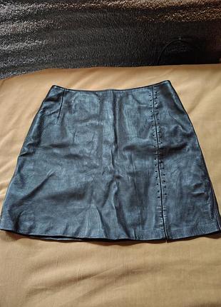 Кожаная юбка 40 размер top pell (made in italy)